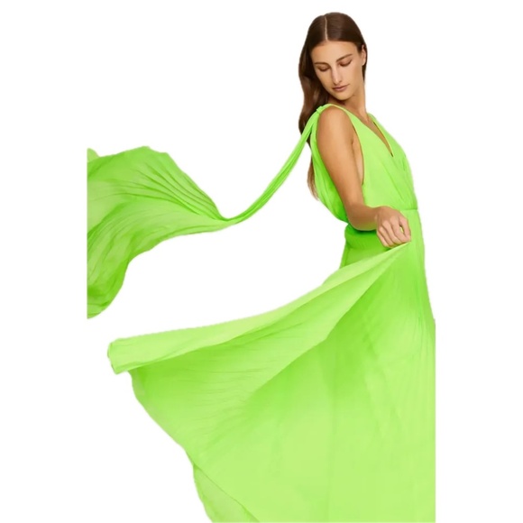 Monique Lhuillier Vibrant Green Maxi Dress - Picture 3 of 7